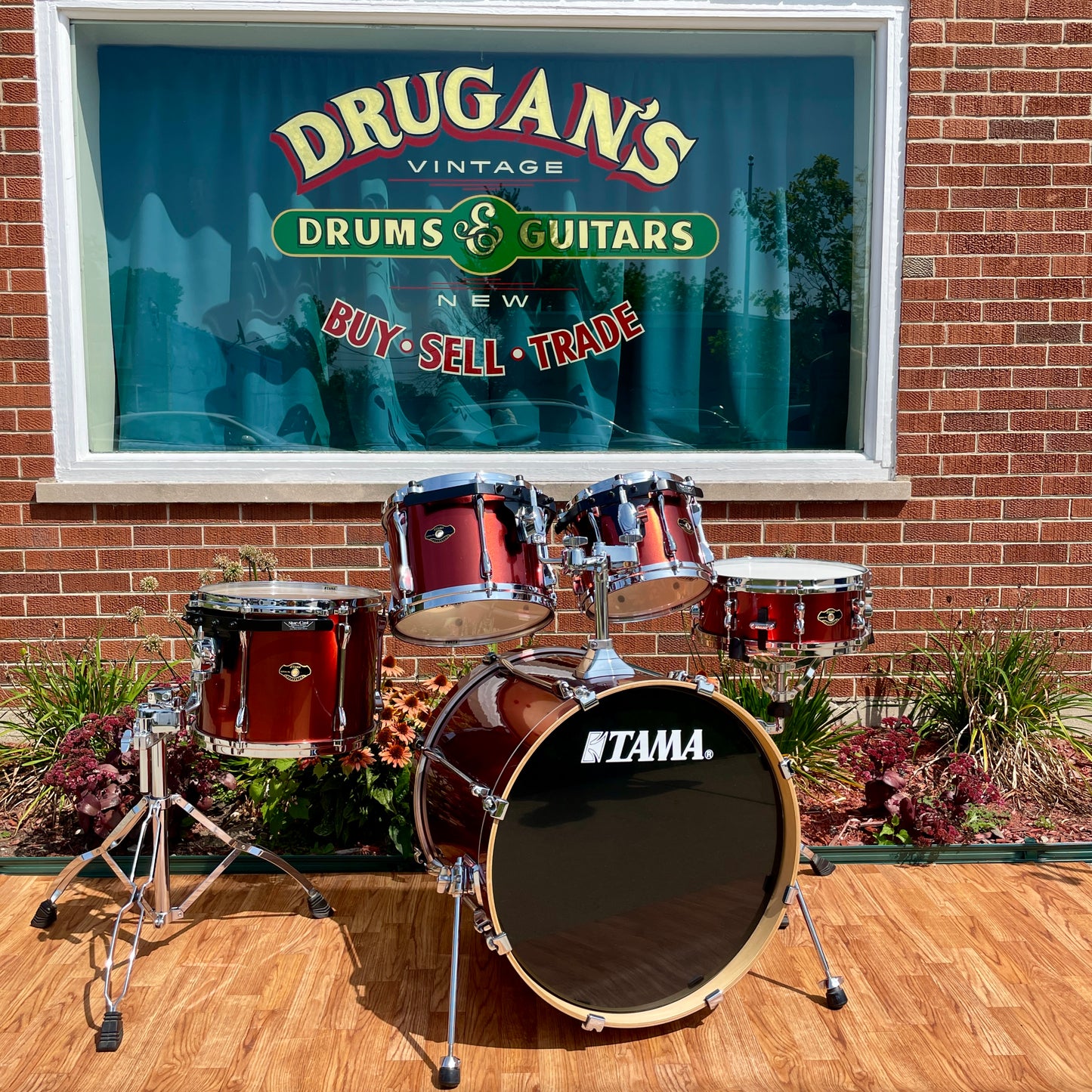 2007 Tama Superstar SK52F Drum Set Copper Mist Metallic 22/10/12/14/5.5x14