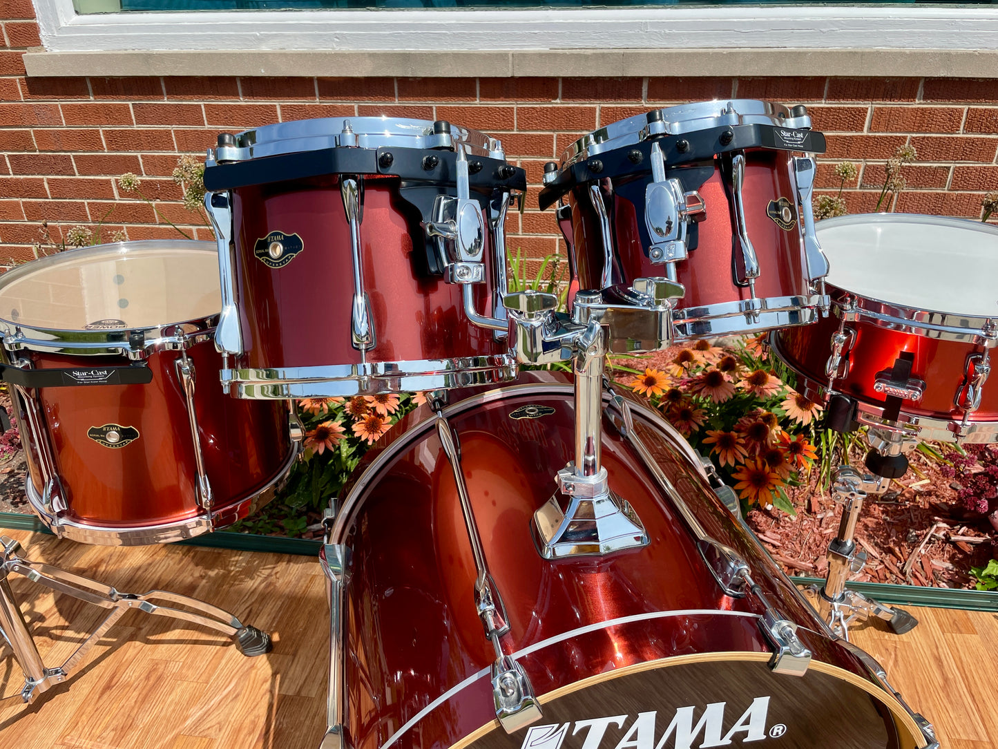 2007 Tama Superstar SK52F Drum Set Copper Mist Metallic 22/10/12/14/5.5x14