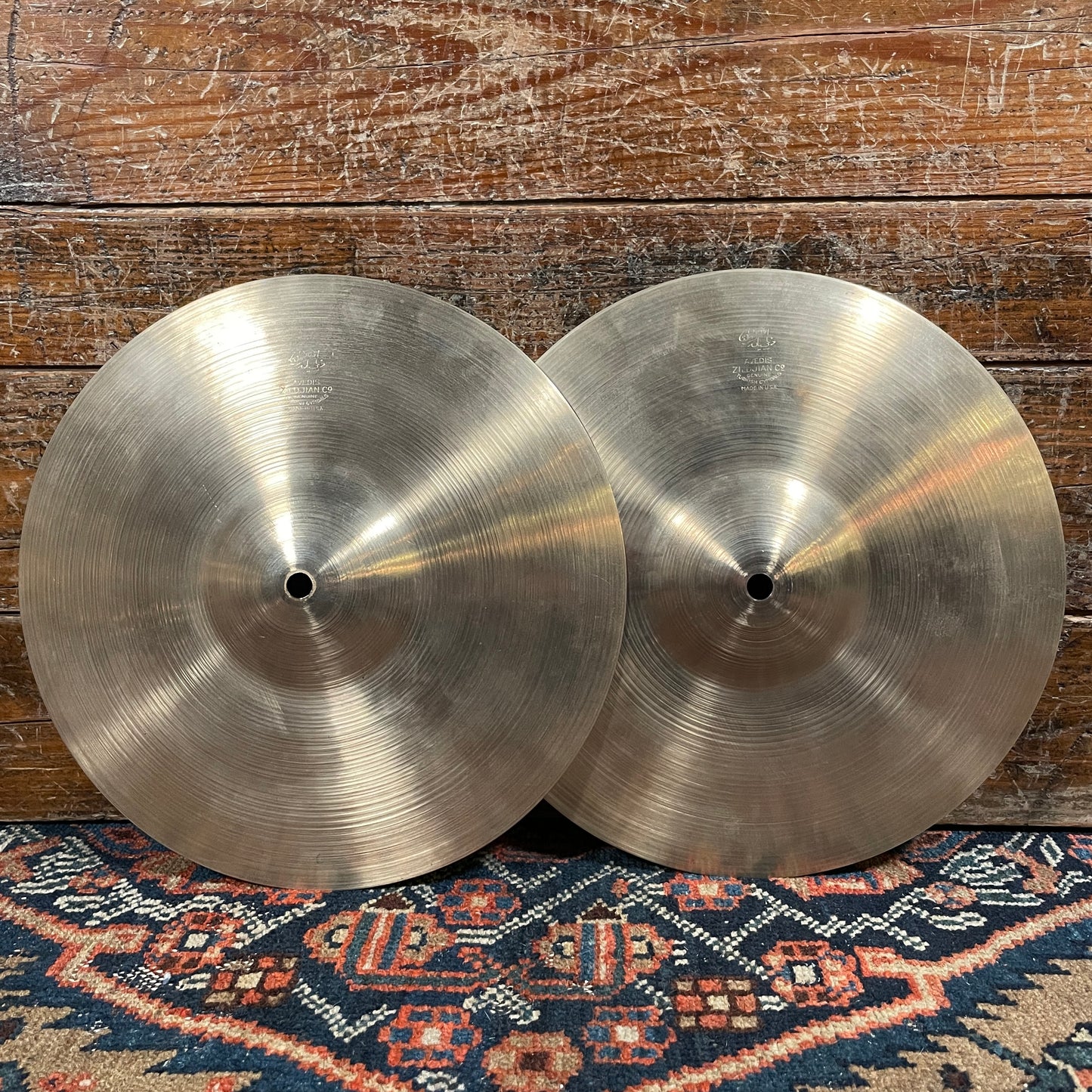 11" Zildjian A 1940s-50s Gene Krupa Trans Stamp Hi-Hat Cymbal Pair 374g/394g *Video Demo*