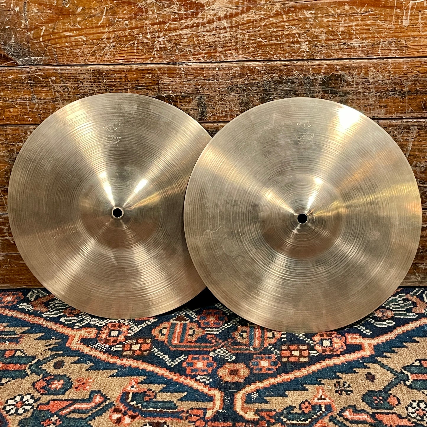 11" Zildjian A 1940s-50s Gene Krupa Trans Stamp Hi-Hat Cymbal Pair 374g/394g *Video Demo*