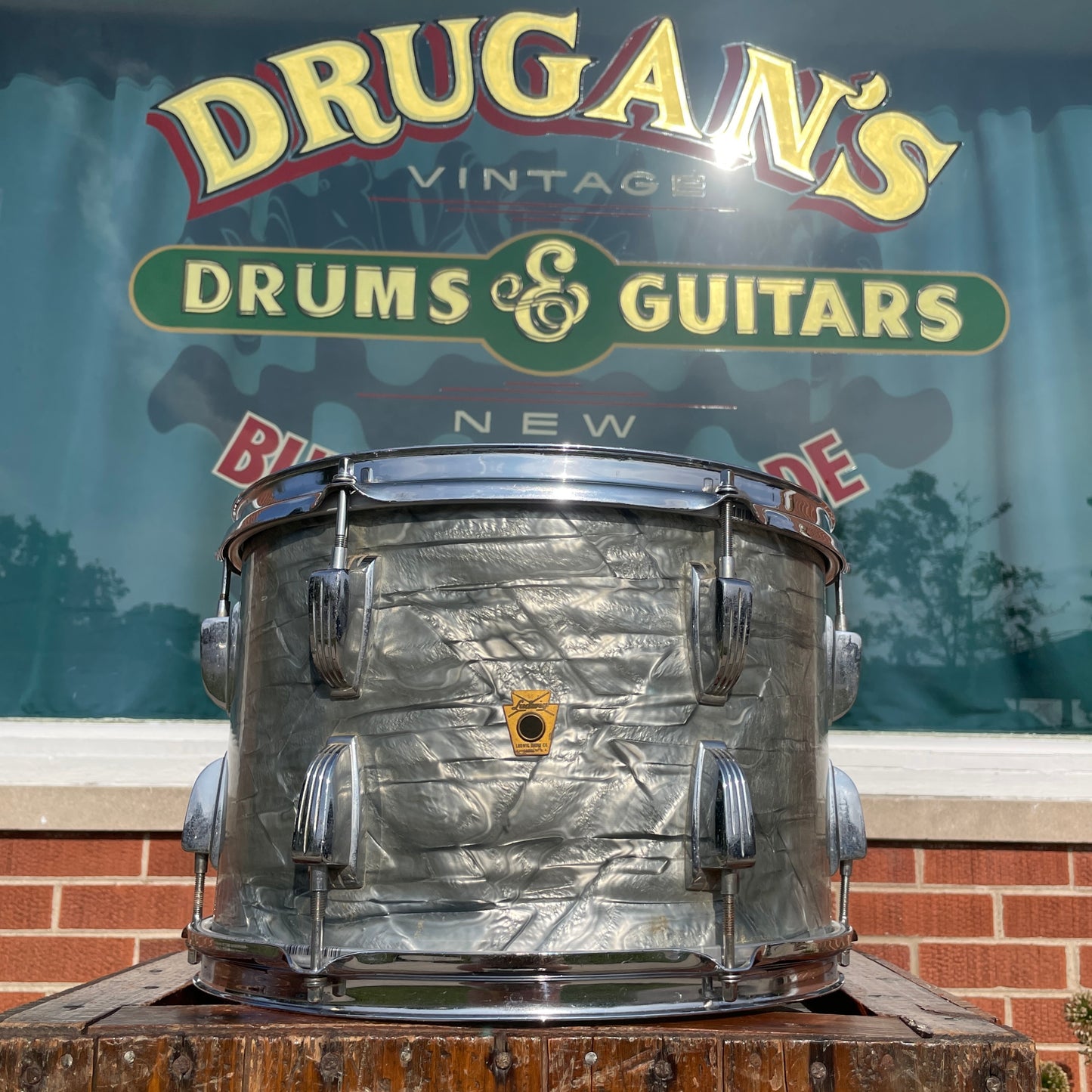 1960s Ludwig 9x13 Pre-Serial Super Classic Tom Drum Sky Blue Pearl