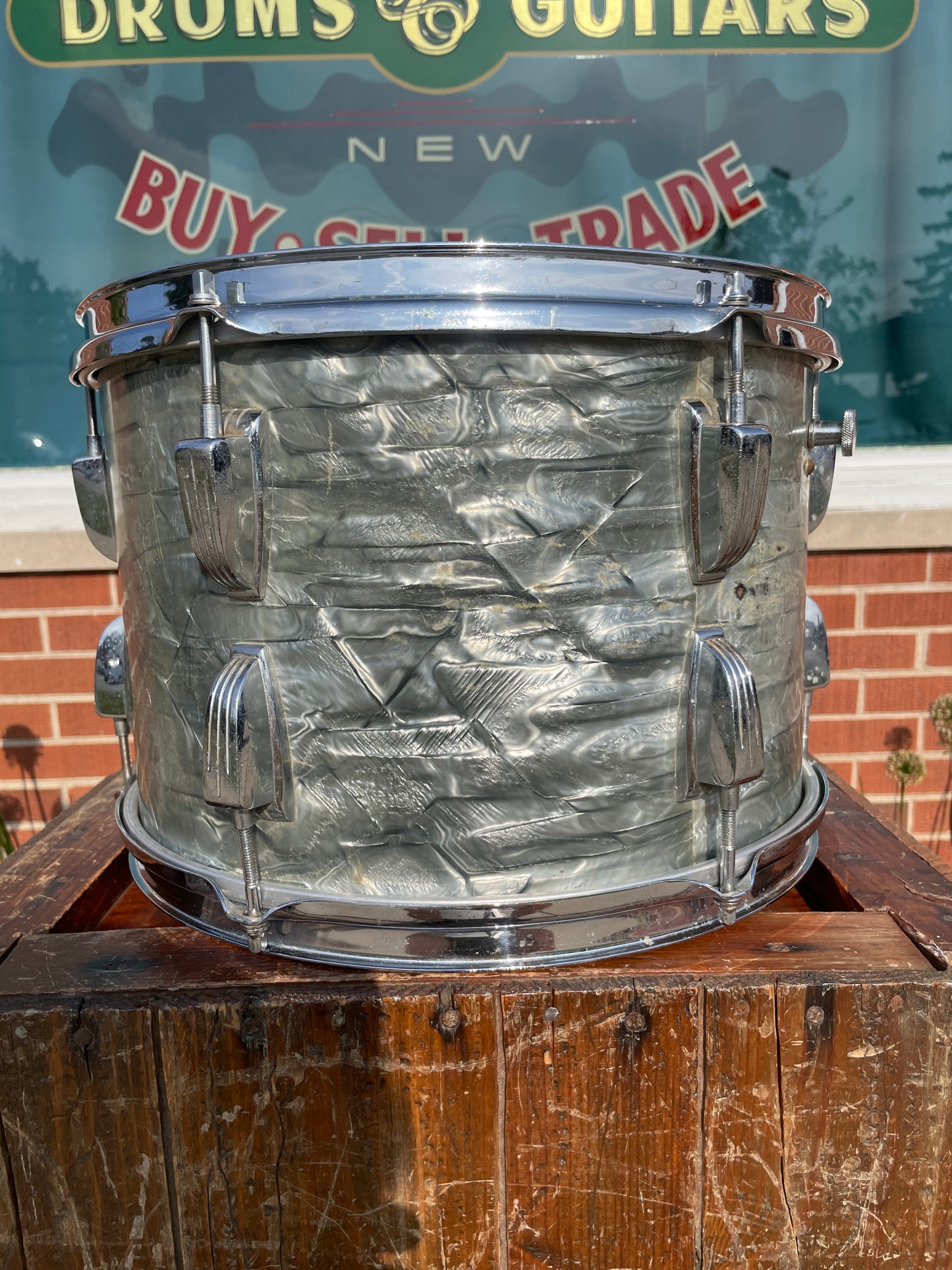 1960s Ludwig 9x13 Pre-Serial Super Classic Tom Drum Sky Blue Pearl