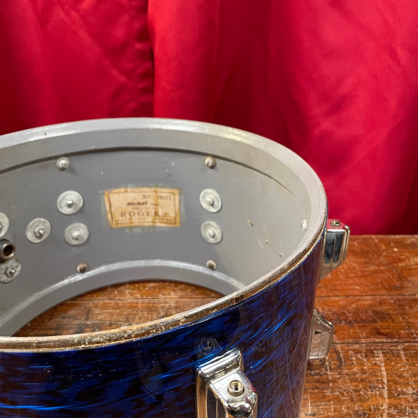 1960s Rogers Holiday 8x12 Tom Drum Blue Onyx Rewrap