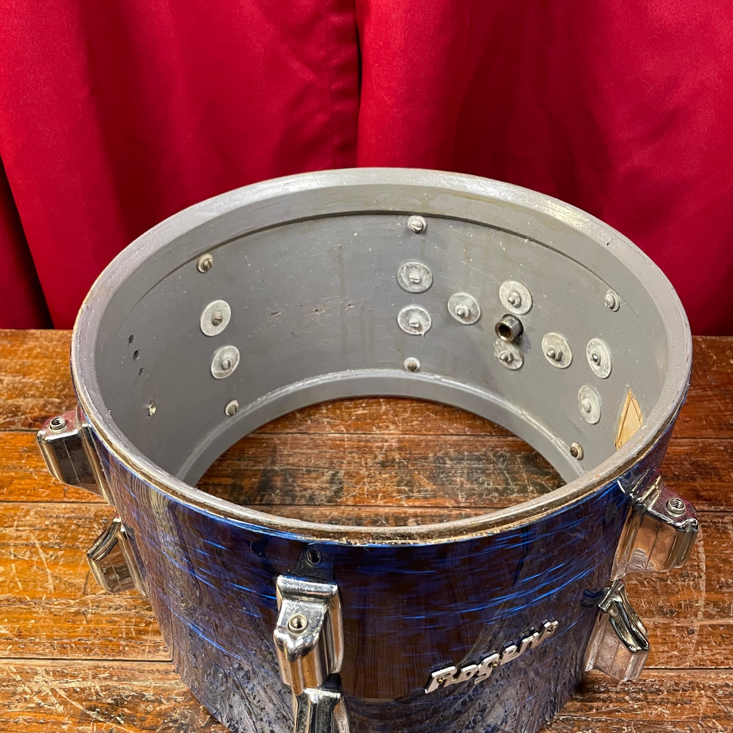 1960s Rogers Holiday 8x12 Tom Drum Blue Onyx Rewrap