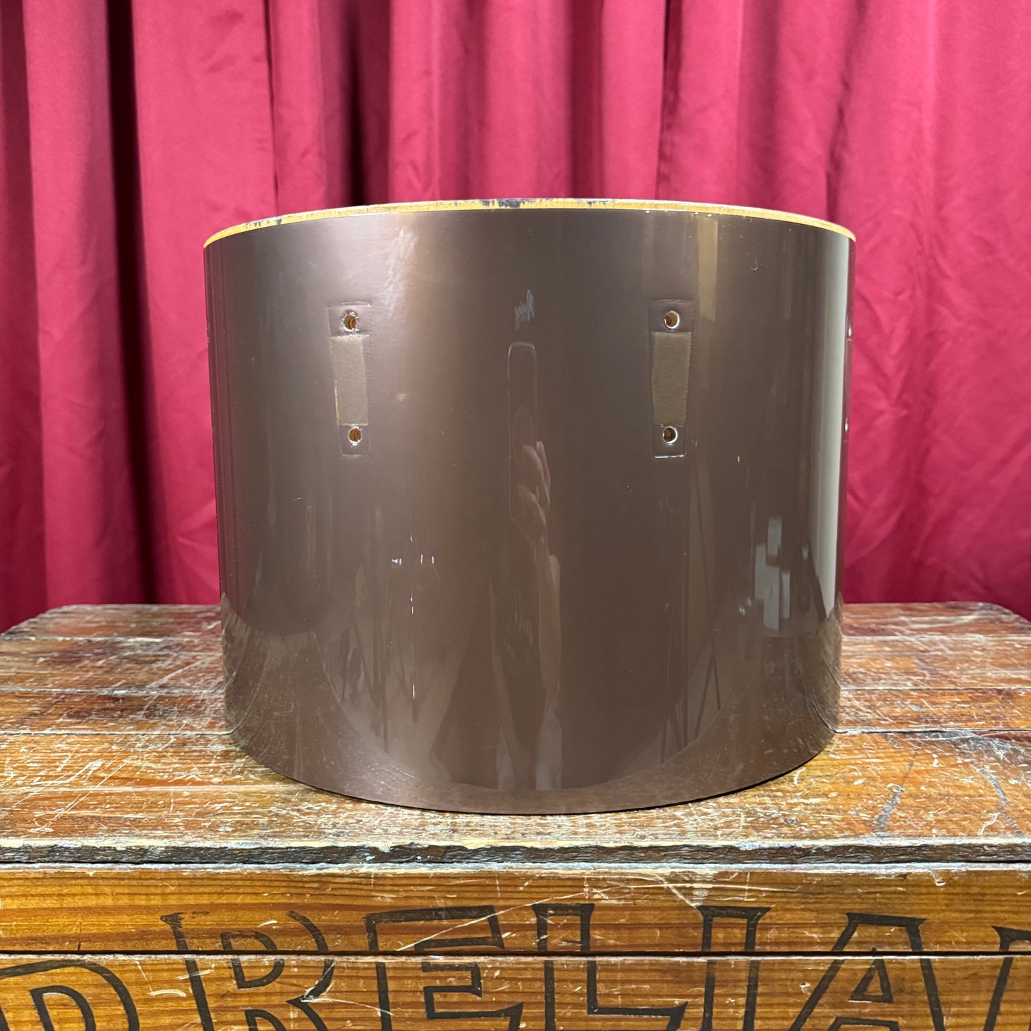 1970s Sonor Phonic 10x14 Concert Tom Drum Shell Single Metallic Bronze