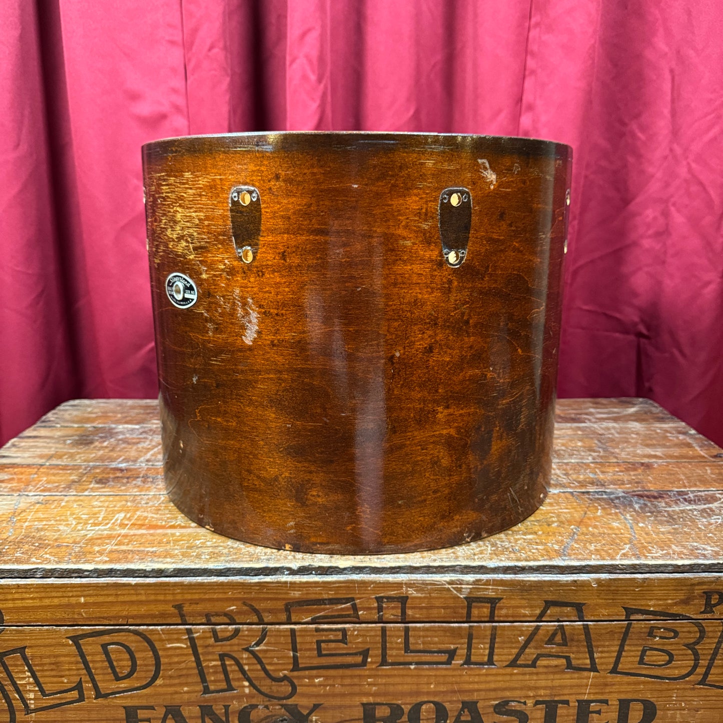 1970s Slingerland 12x15 Concert Tom Drum Shell Single Mahogany 3-Ply