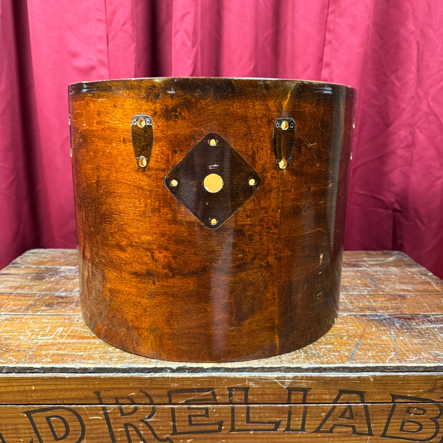 1970s Slingerland 12x15 Concert Tom Drum Shell Single Mahogany 3-Ply