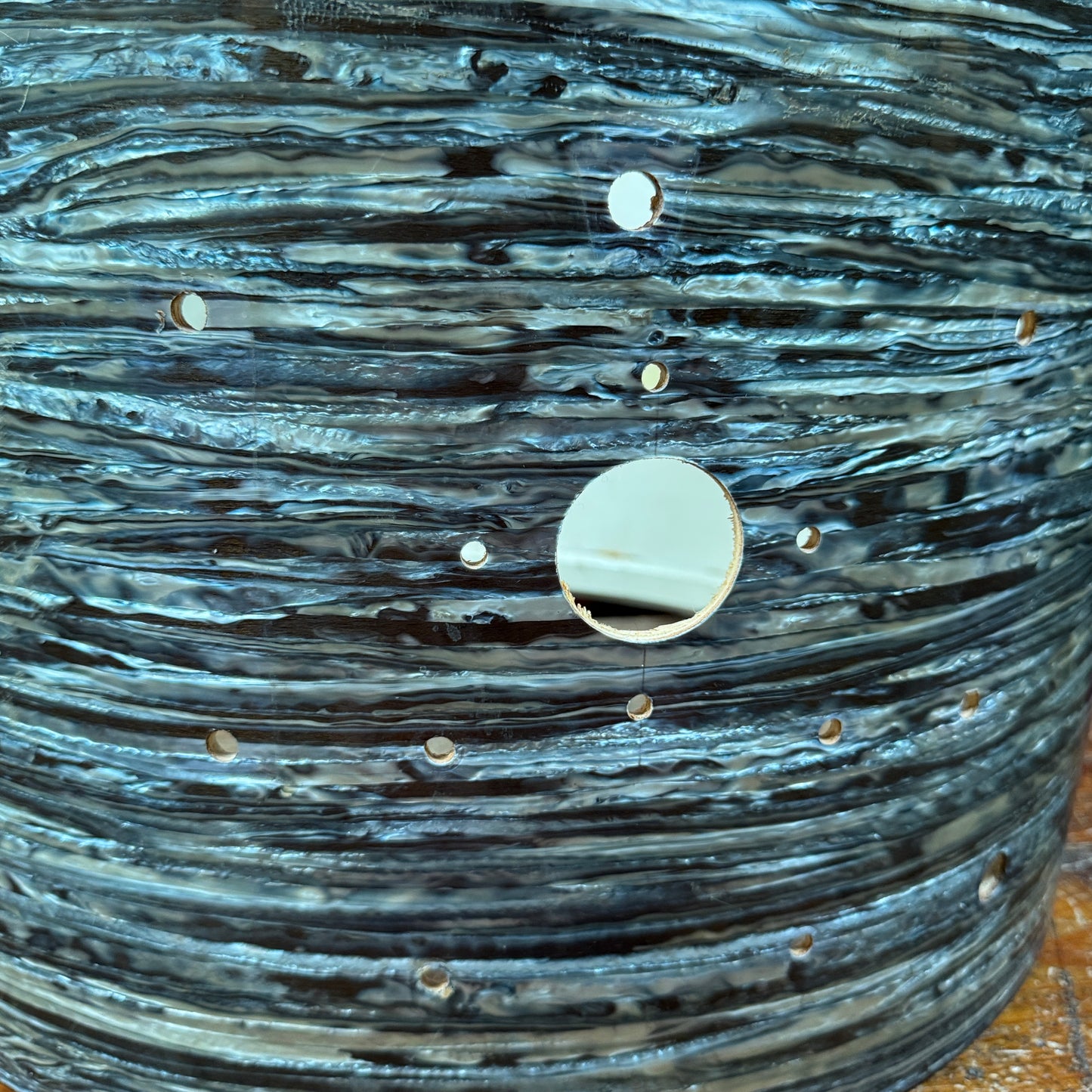 1960s Ludwig 14x20 Club Date Bass Drum Shell Oyster Blue Pearl