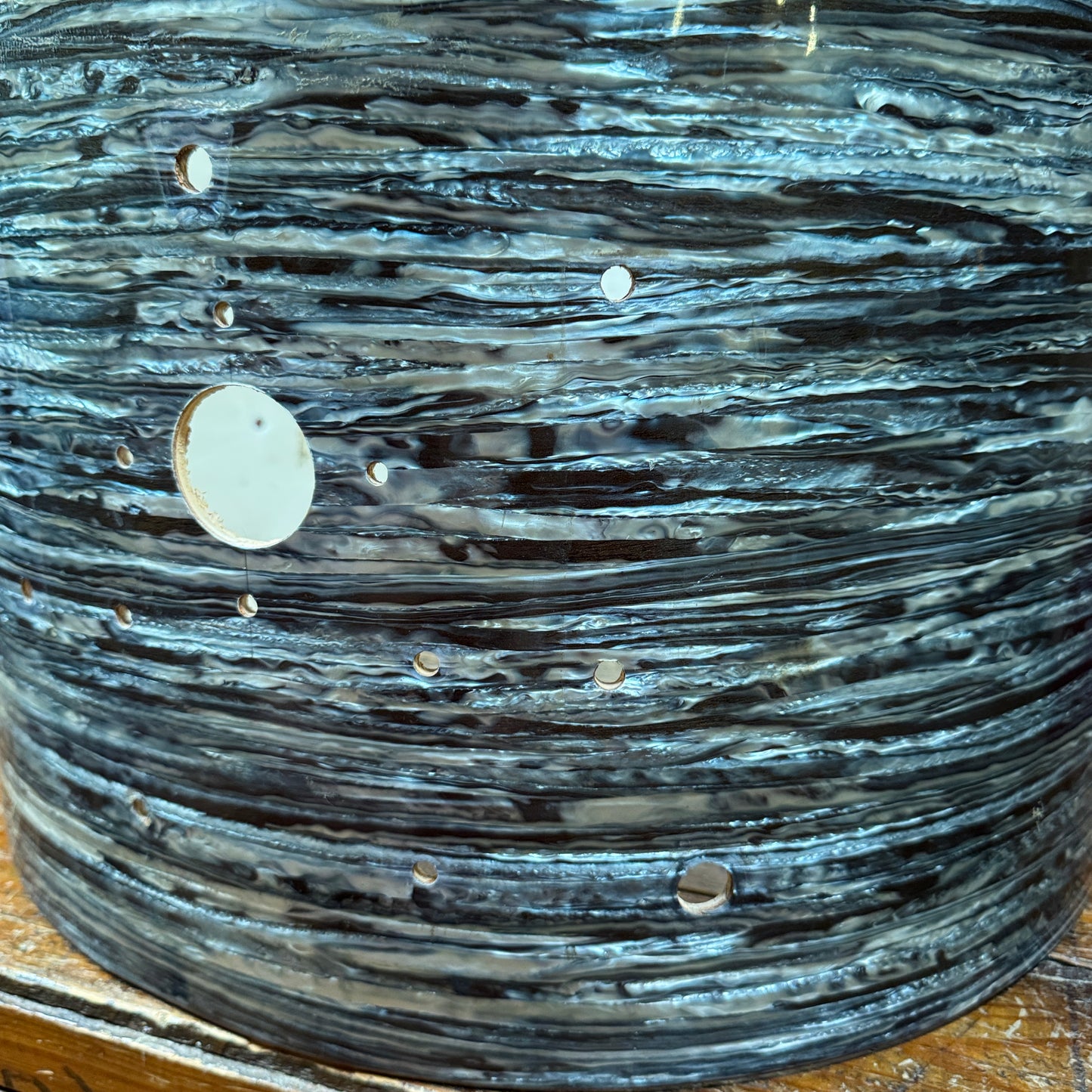 1960s Ludwig 14x20 Club Date Bass Drum Shell Oyster Blue Pearl