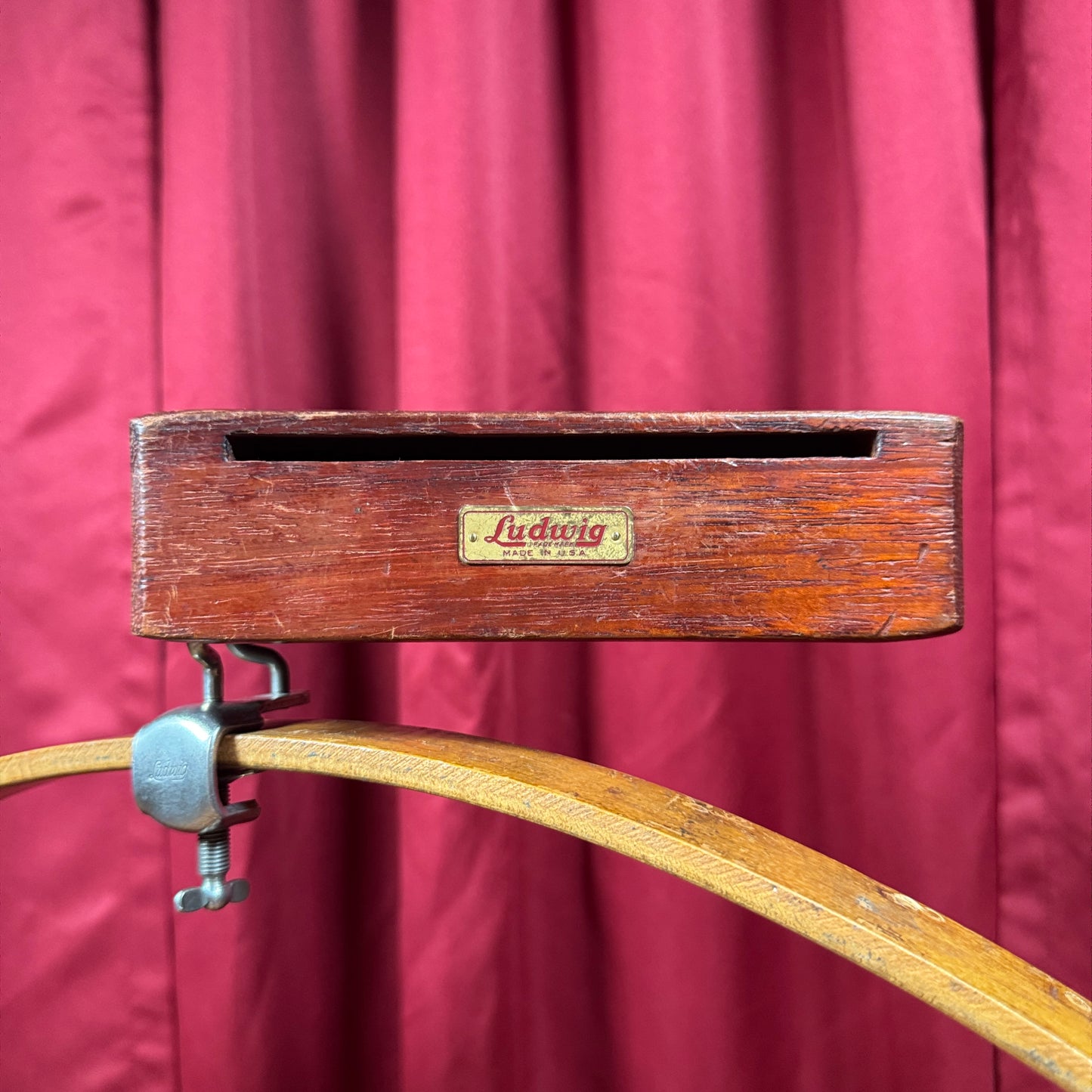 1920s Ludwig 7" Wood Block w/ No. 463 Hoop Mount Block Holder