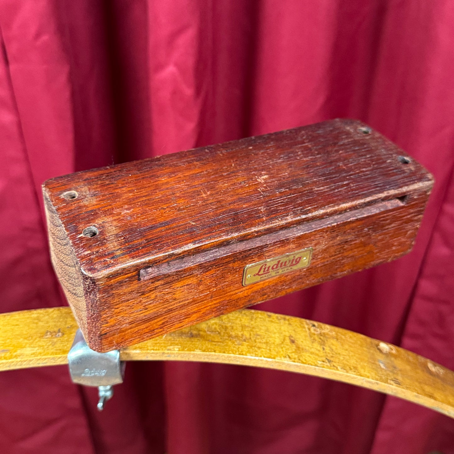 1920s Ludwig 7" Wood Block w/ No. 463 Hoop Mount Block Holder