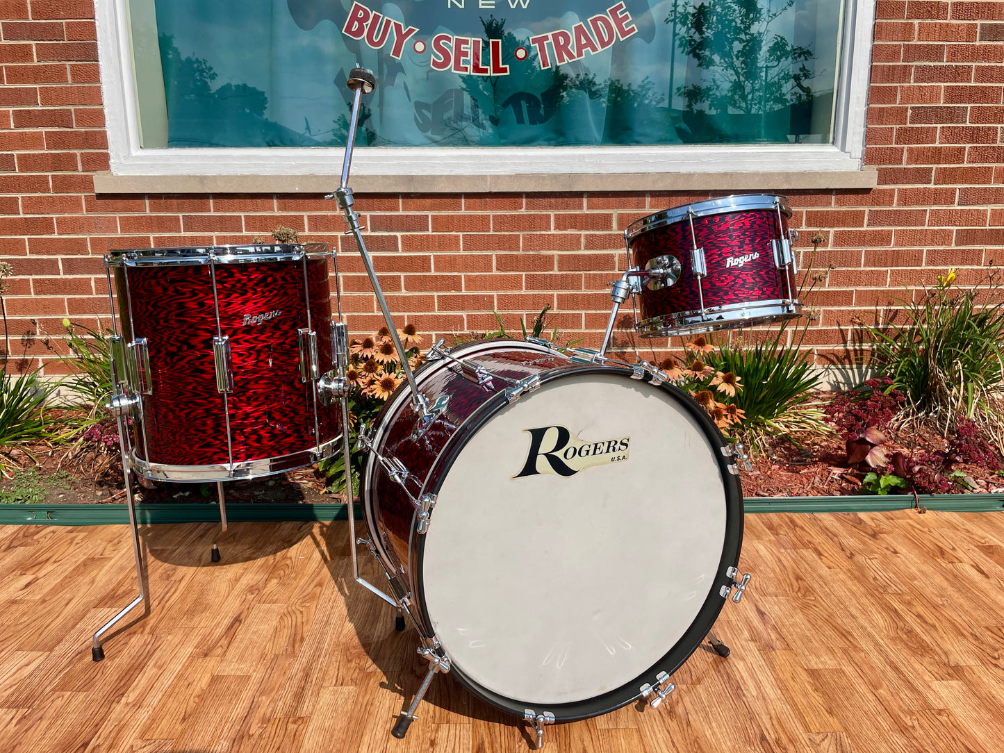 1960s Rogers Cleveland Tower Delta Drum Set Red Onyx 20/12/14
