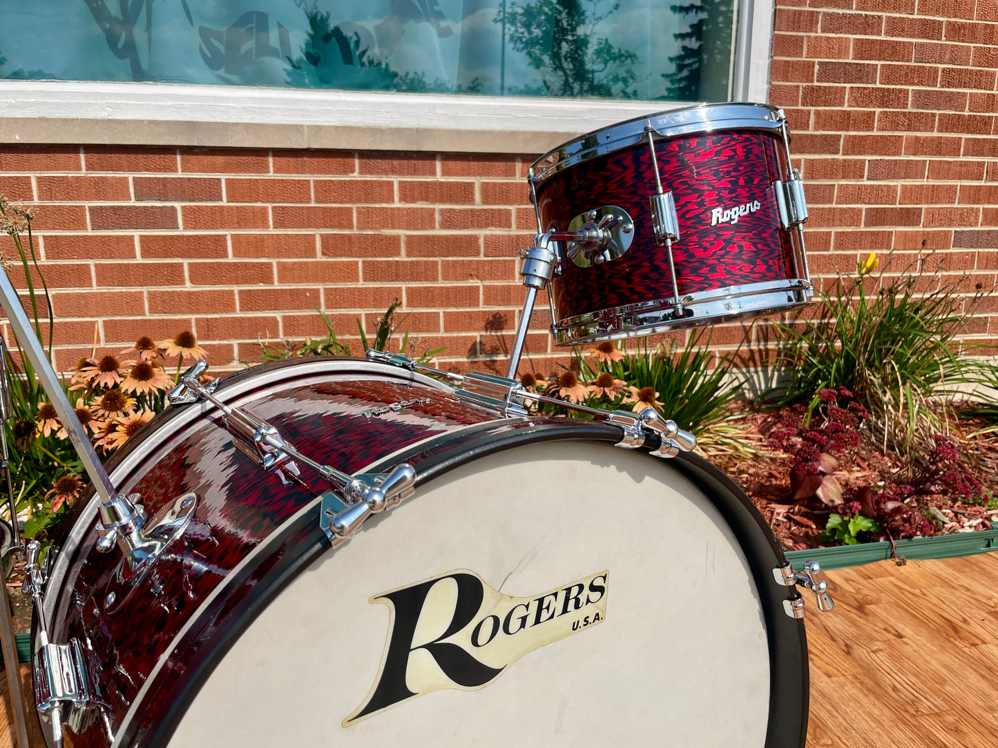 1960s Rogers Cleveland Tower Delta Drum Set Red Onyx 20/12/14