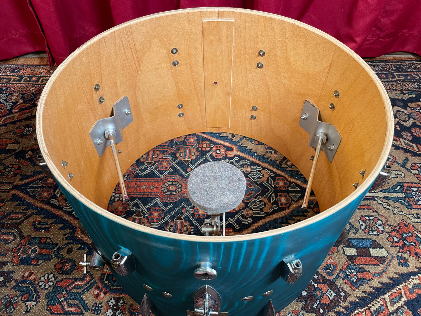 1960s Sonor Teardrop Drum Set Multi-Brilliant Turquoise Satin Flame Blue/Green 20/13/16