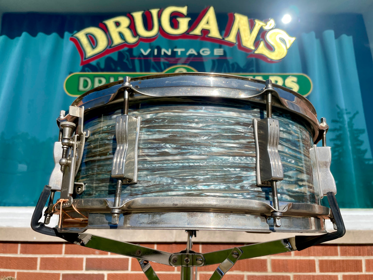 1965 Ludwig 5x14 Jazz Festival Snare Drum Oyster Blue Pearl