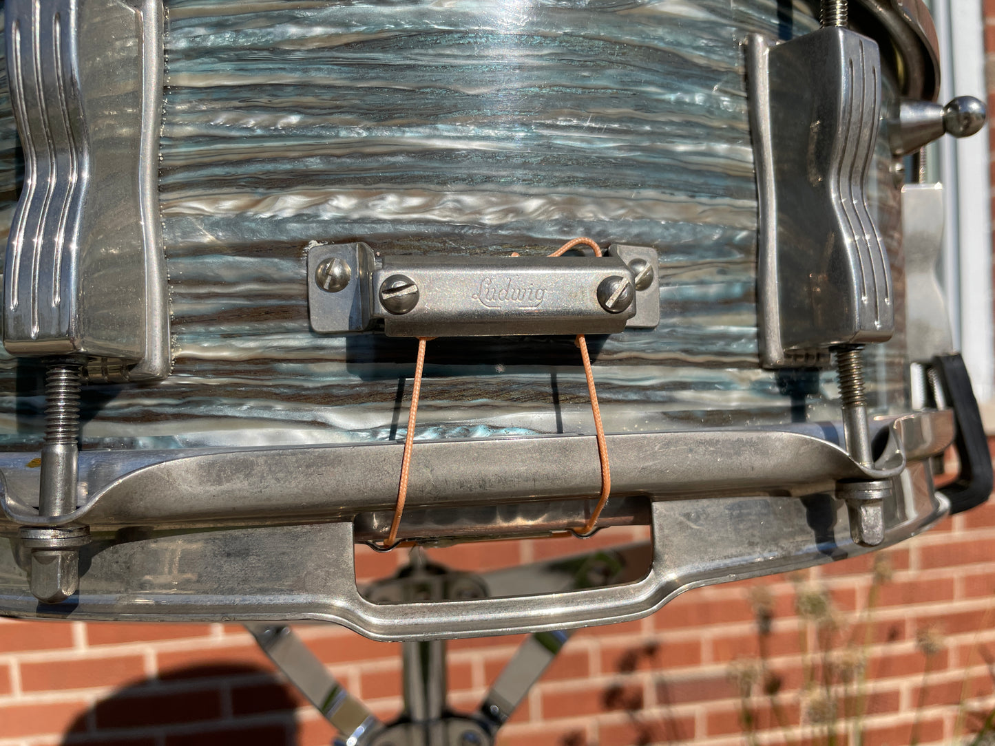 1965 Ludwig 5x14 Jazz Festival Snare Drum Oyster Blue Pearl