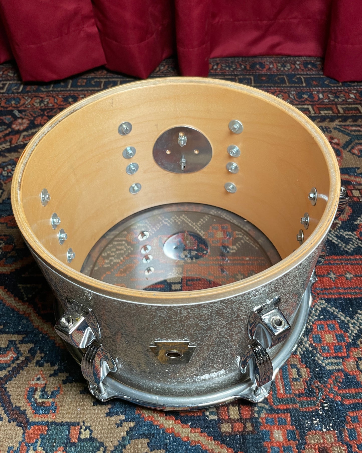 1980s Ludwig 7x10 Tom Drum Single Silver Sparkle