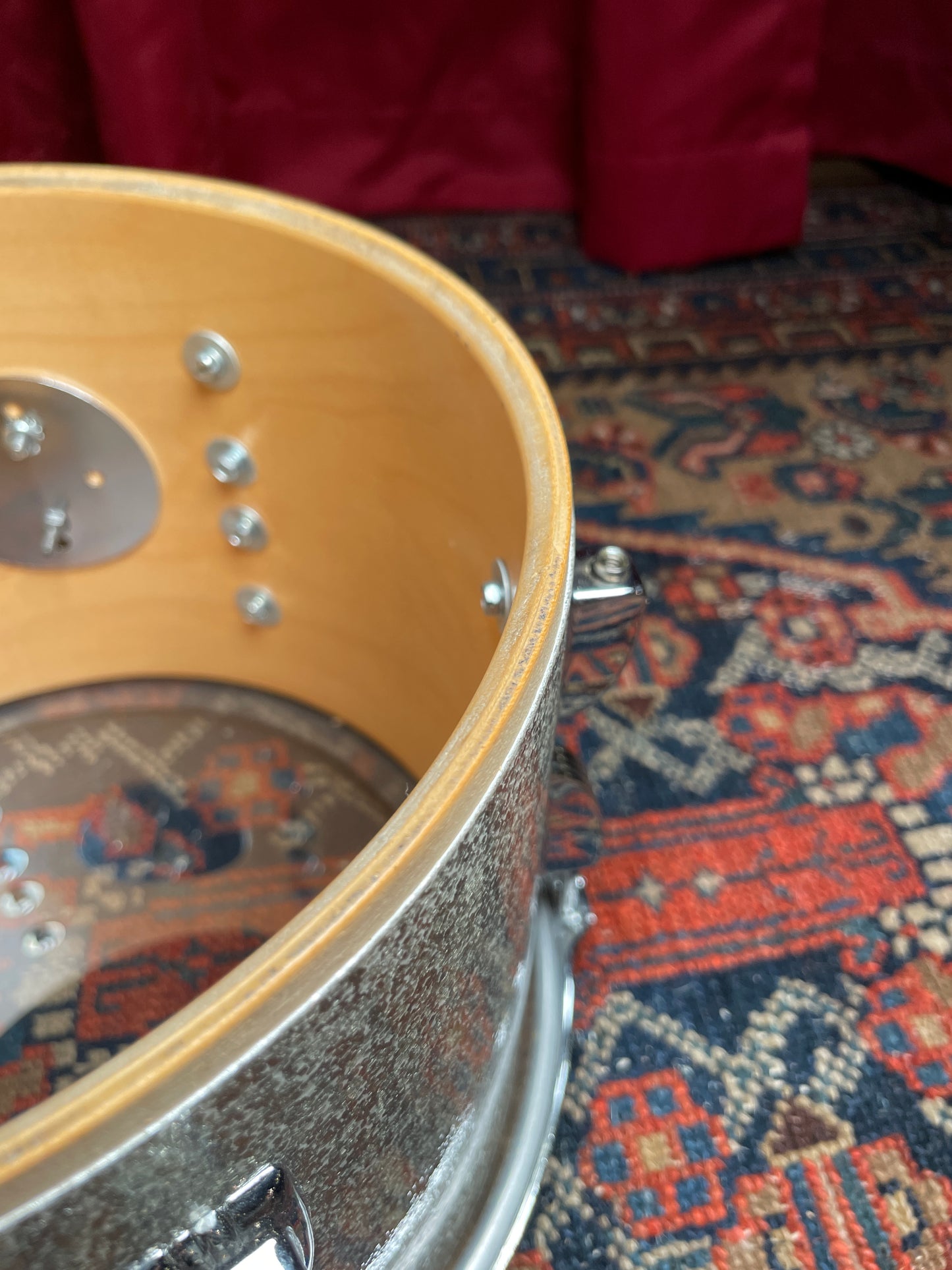 1980s Ludwig 7x10 Tom Drum Single Silver Sparkle