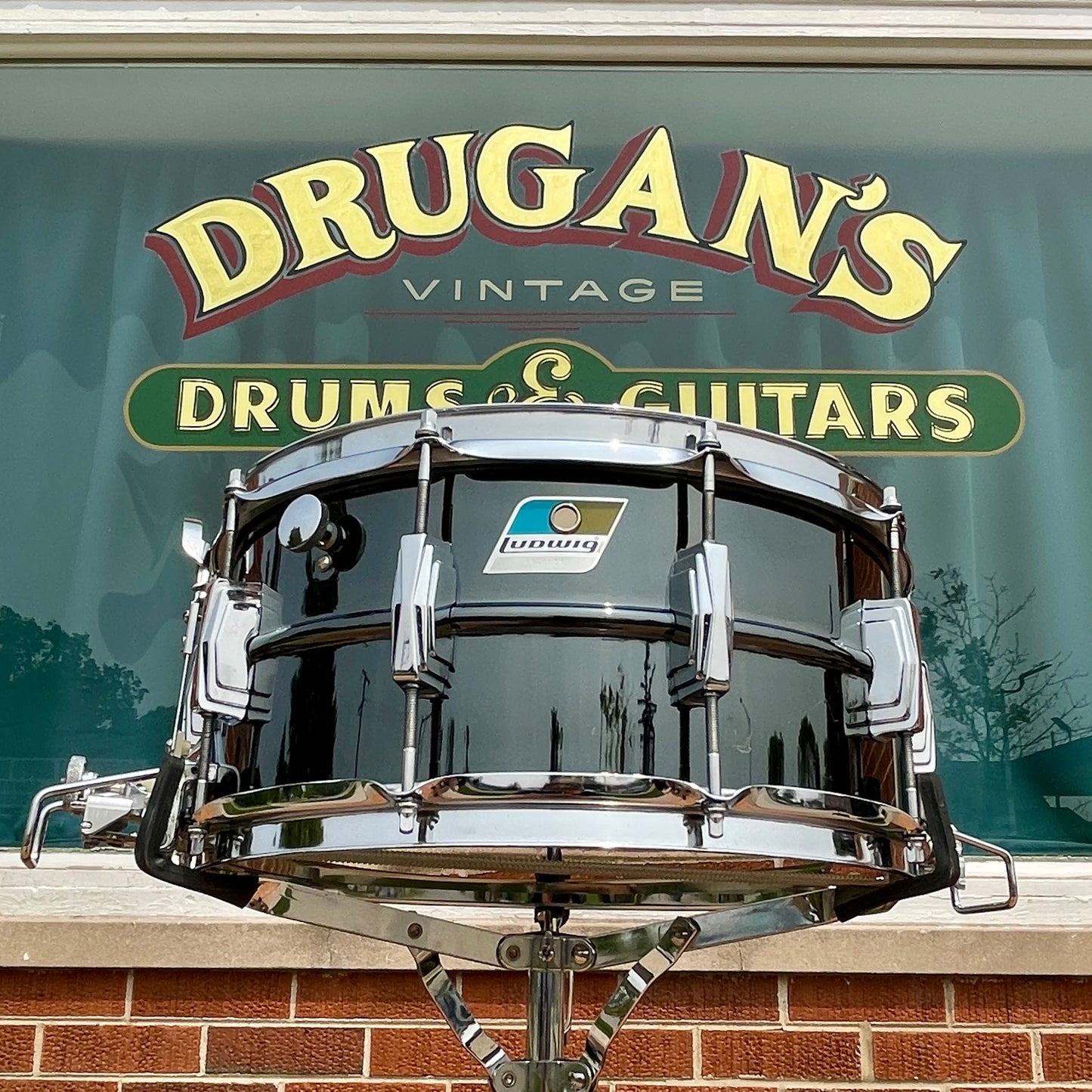 1970s Ludwig 6.5x14 Black Beauty Super Sensitive No. 419 Snare Drum