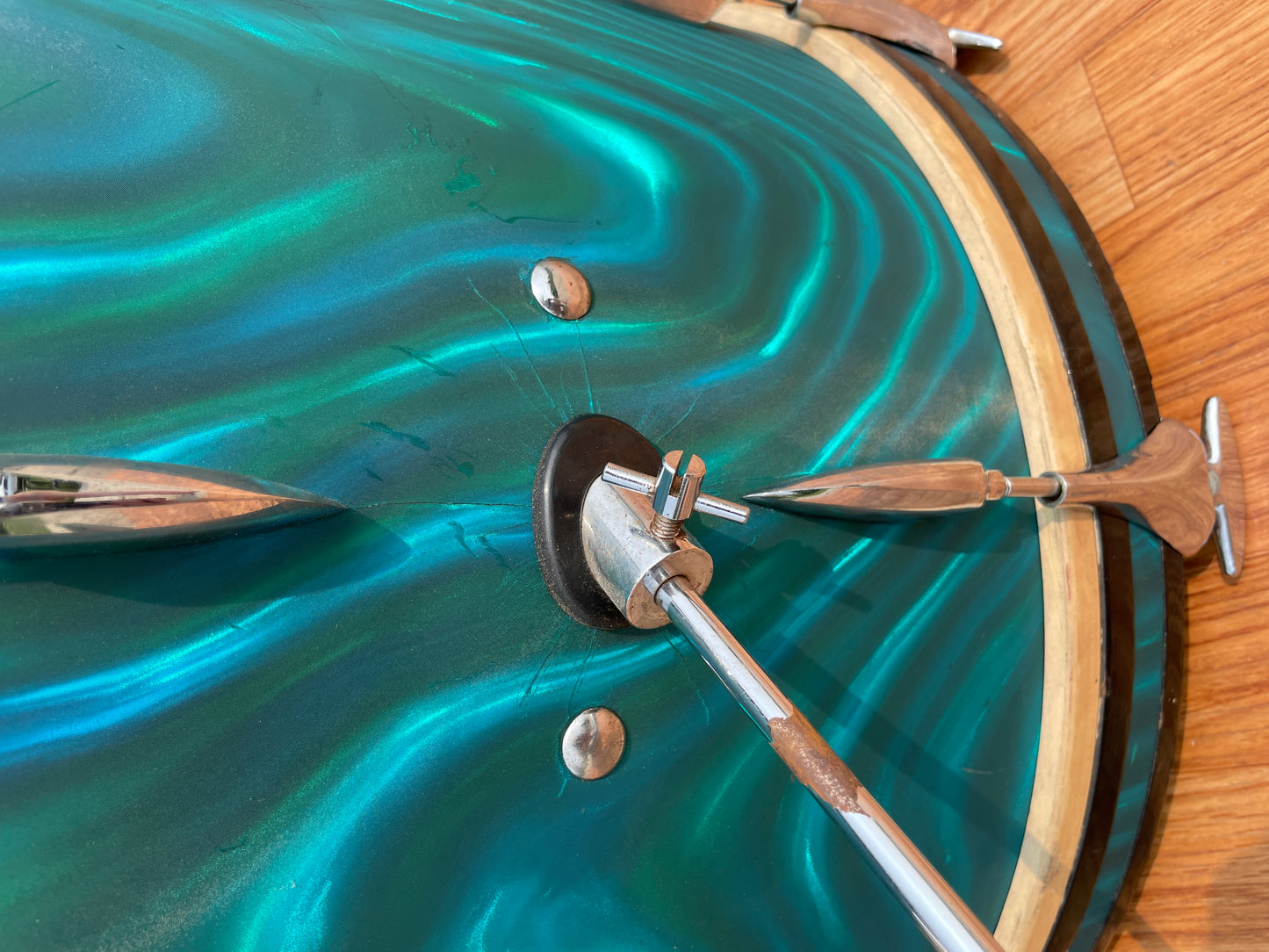 1960s Sonor Teardrop Drum Set Multi-Brilliant Turquoise Satin Flame Blue/Green 20/13/16