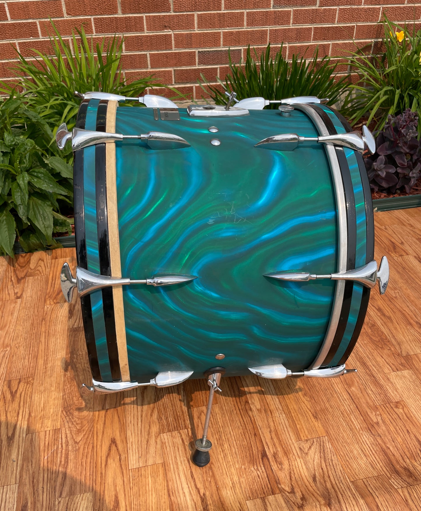 1960s Sonor Teardrop Drum Set Multi-Brilliant Turquoise Satin Flame Blue/Green 20/13/16