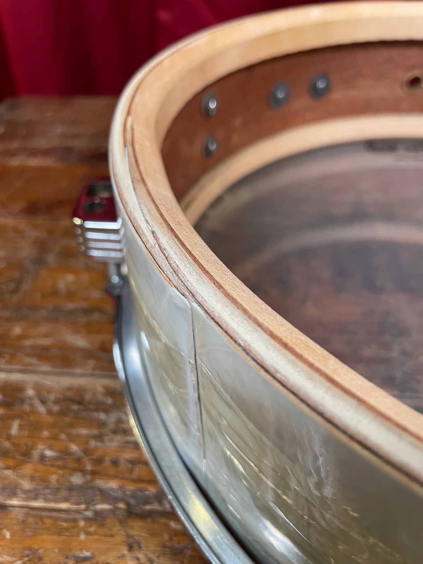 1959 Ludwig 3x13 Be-Bop Jazz Combo Snare Drum White Marine Pearl Trans Badge