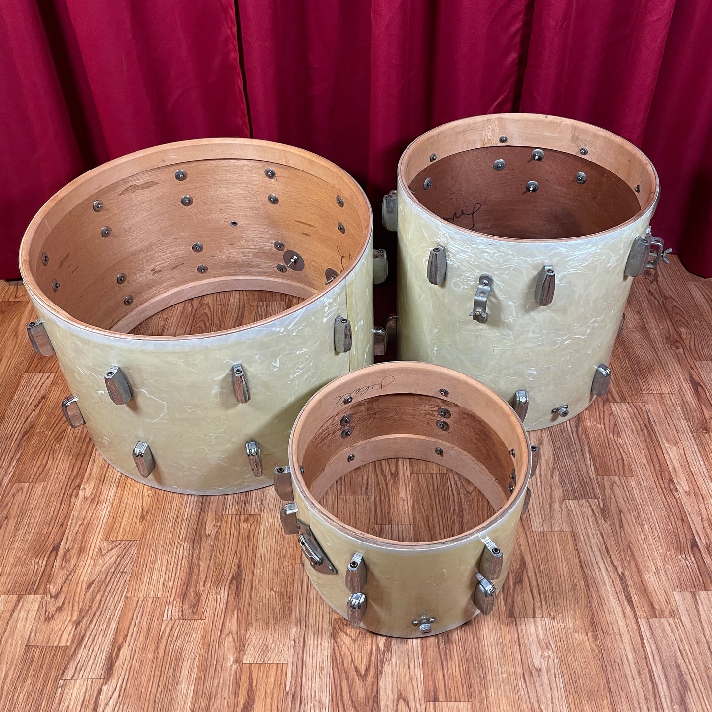 1950s Slingerland Radio King Drum Set White Marine Pearl 22/13/16 w/ 5.5x14 Snare
