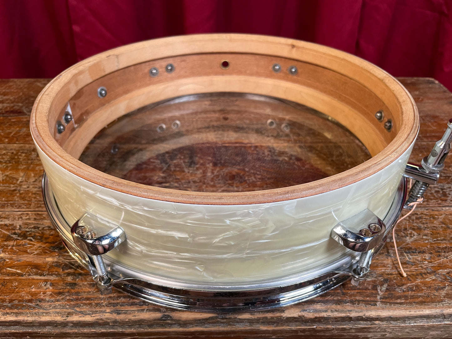 1950s WFL Buddy Rich Be-Bop 3x13 Snare Drum No. 905P White Marine Pearl