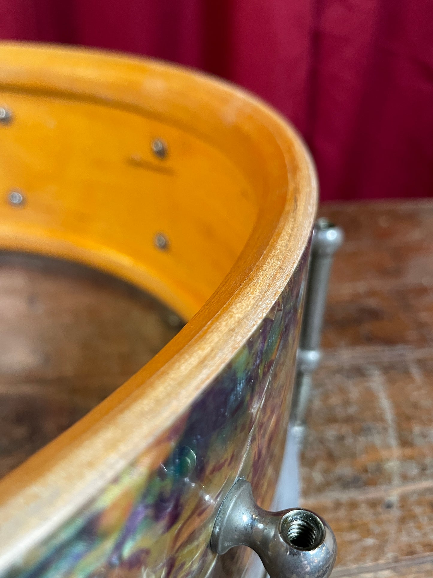 1920s Ludwig & Ludwig Standard 5x14 Solid Shell No. 22-PK Snare Drum Peacock Pearl