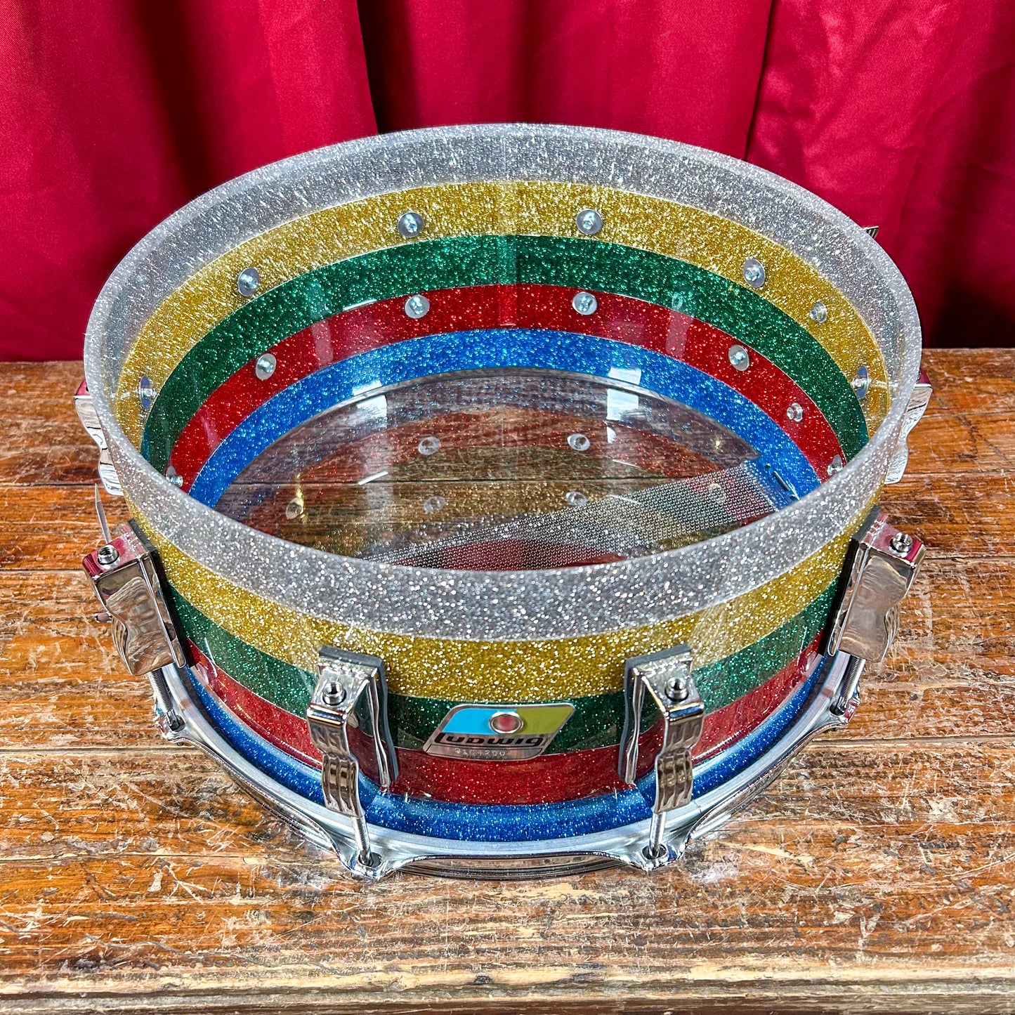 Ludwig 50th Anniversary 6.5x14 Salesman Sparkle Vistalite Snare Drum (1 of Only 50 Made)
