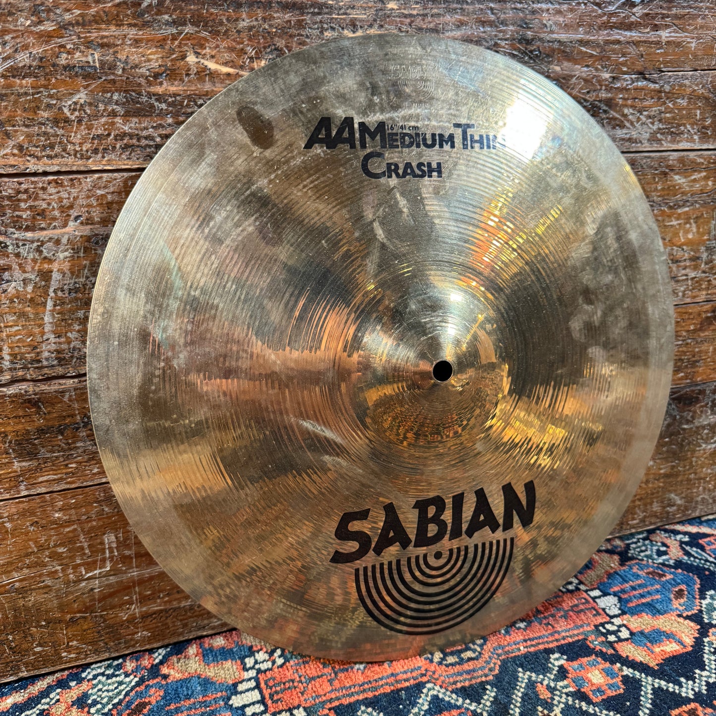 16" Sabian AA Medium Thin Crash Cymbal 1140g Brilliant *Video Demo*