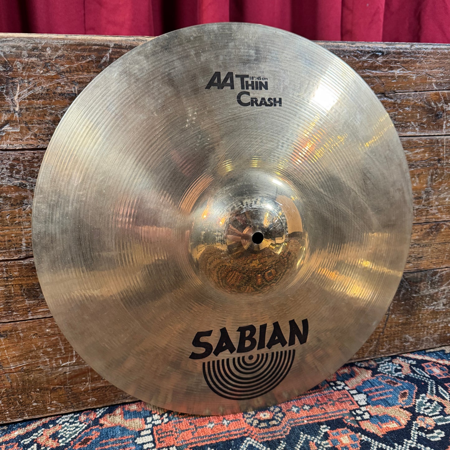 18" Sabian AA Thin Crash Cymbal 1392g Brilliant *Video Demo*