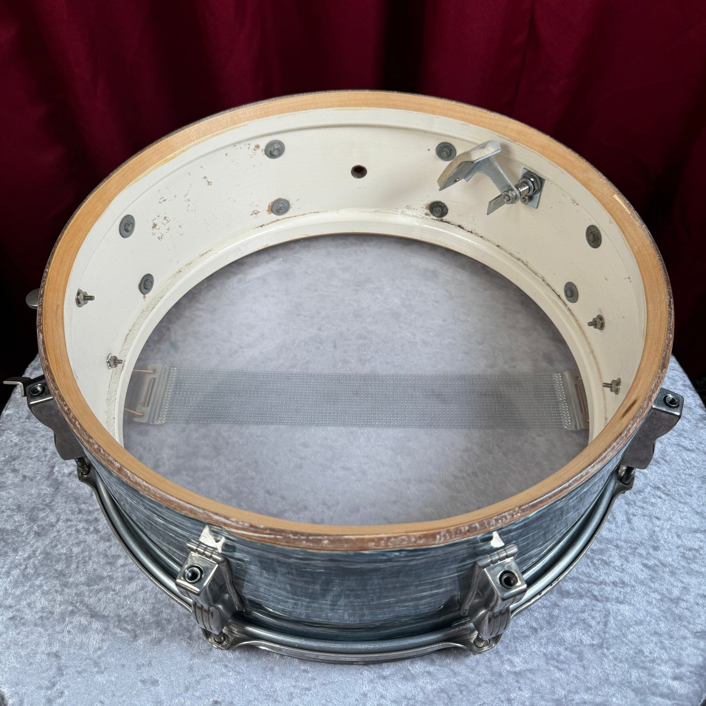 1965 Ludwig 5x14 Jazz Festival Snare Drum Oyster Blue Pearl