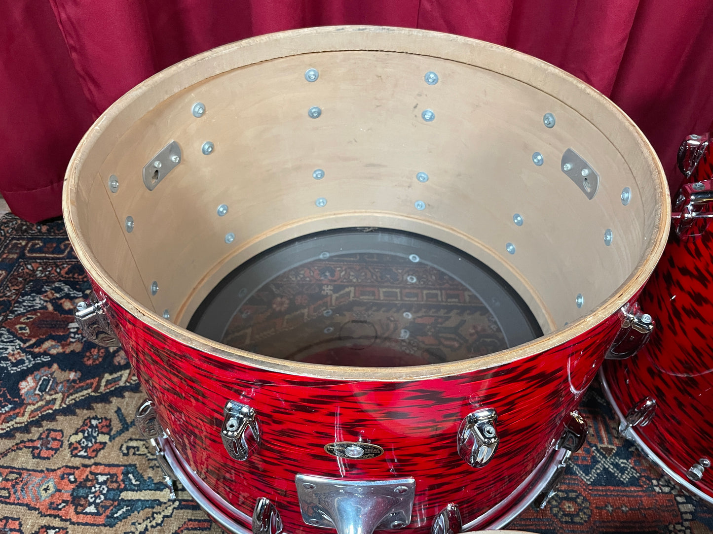 1960s Slingerland Drum Set Red Tiger Modern Solo Outfit 22/12/13/16