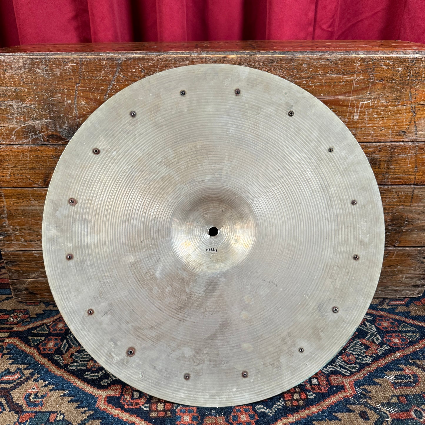 19" Paiste 1960s Ludwig Standard Crash Ride Cymbal w/ Rivets 1432g Swiss