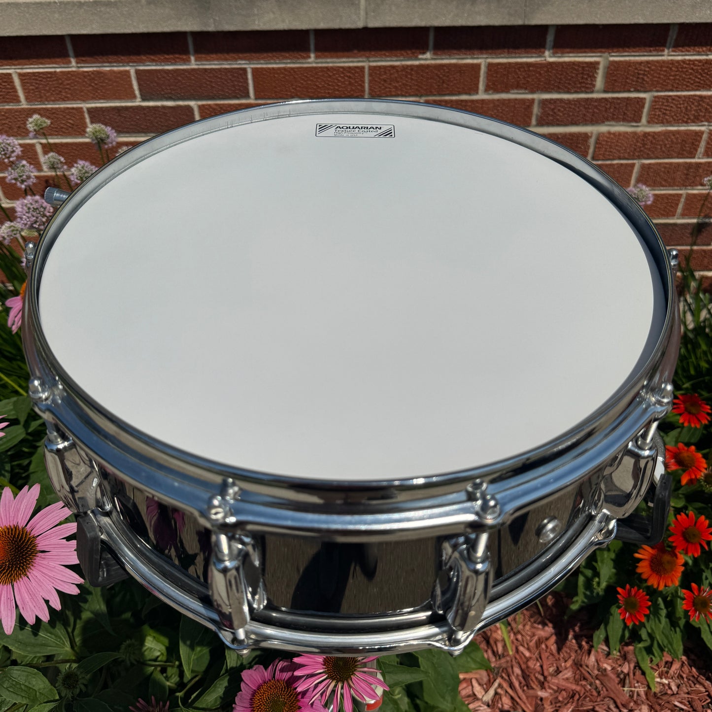 1970s Slingerland 5x14 Buddy Rich No. 190 Snare Drum Blakrome Black Chrome TDR