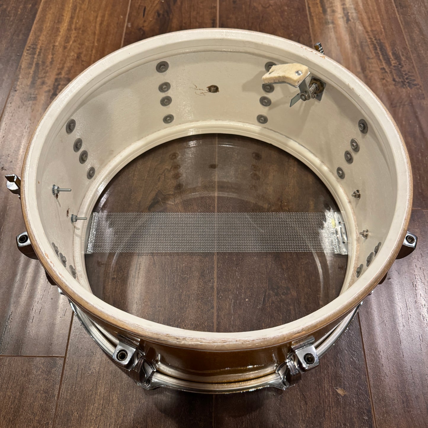 1960s Ludwig 6.5x14 Symphonic Model Snare Drum No. 902P Gold Sparkle