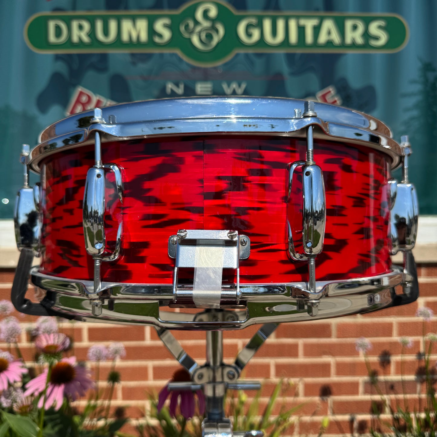 1960s Slingerland Buddy Rich Artist Model 5.5x14 Snare Drum Red Tiger Pearl 8-Lug