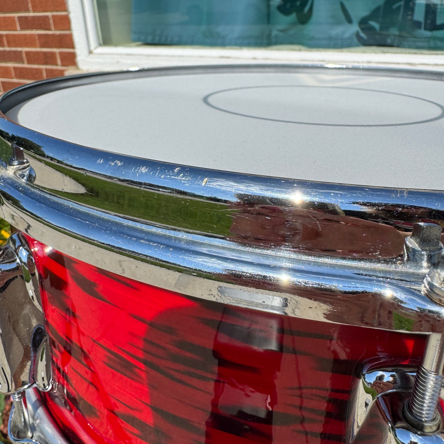 1960s Slingerland Buddy Rich Artist Model 5.5x14 Snare Drum Red Tiger Pearl 8-Lug