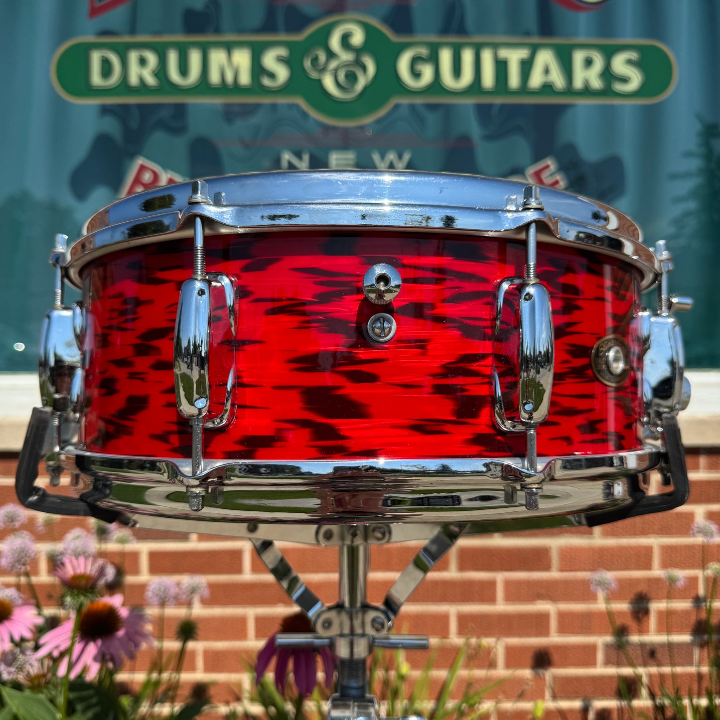 1960s Slingerland Buddy Rich Artist Model 5.5x14 Snare Drum Red Tiger Pearl 8-Lug