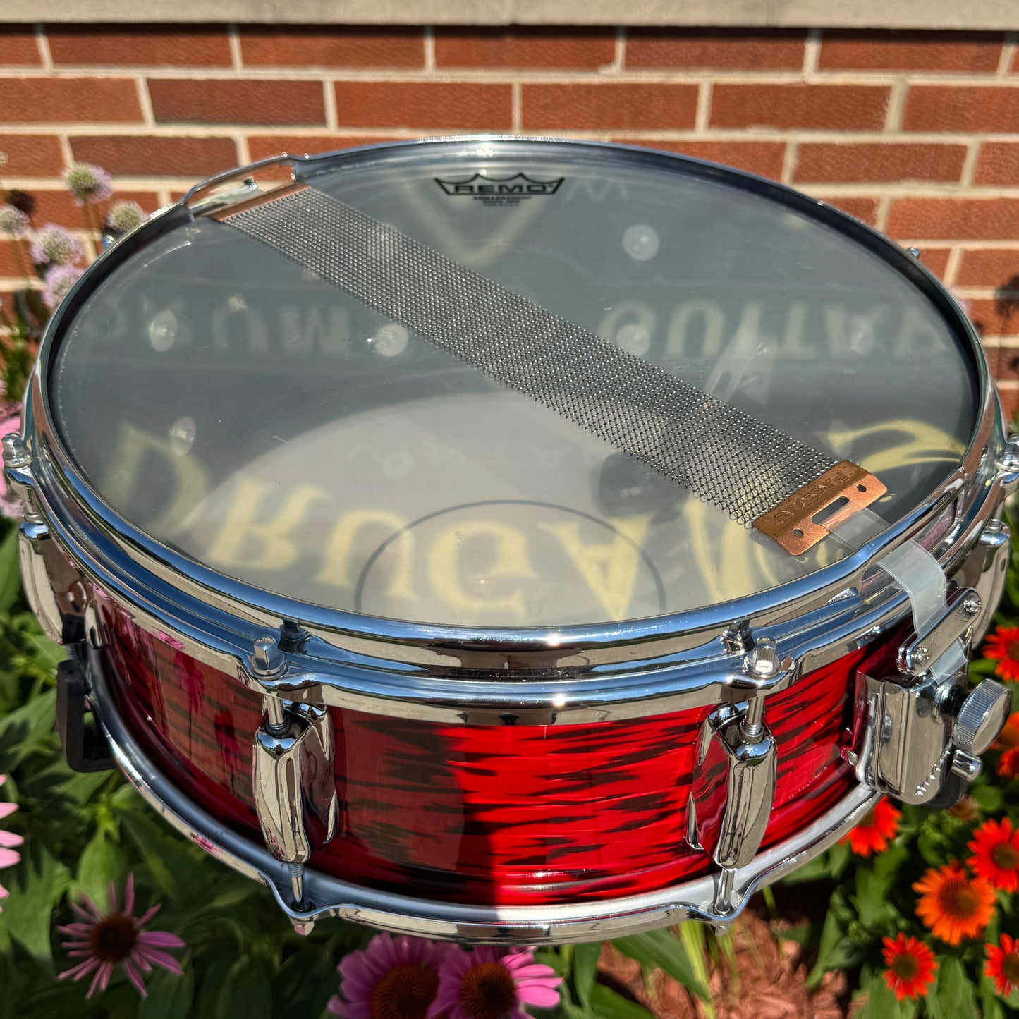 1960s Slingerland Buddy Rich Artist Model 5.5x14 Snare Drum Red Tiger Pearl 8-Lug