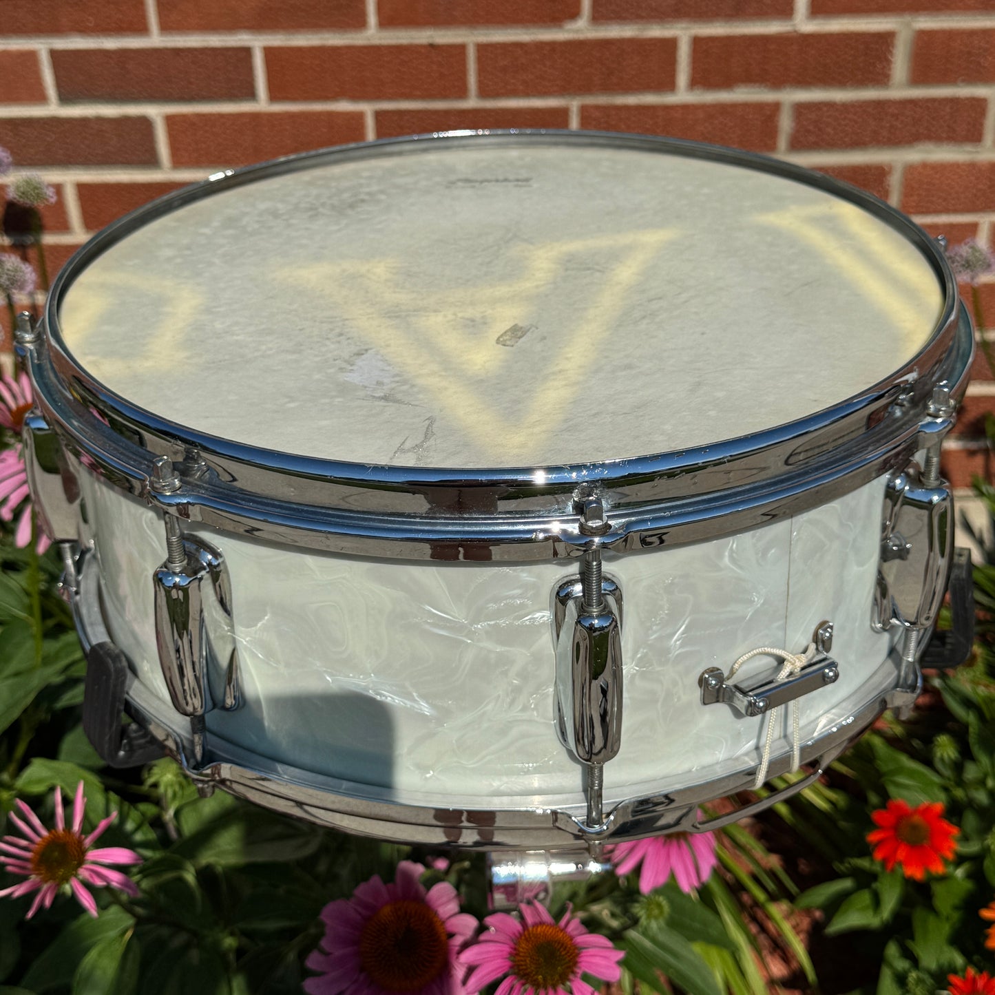 1963 Slingerland 5.5x14 No. 146 Hollywood Ace Snare Drum White Marine Pearl
