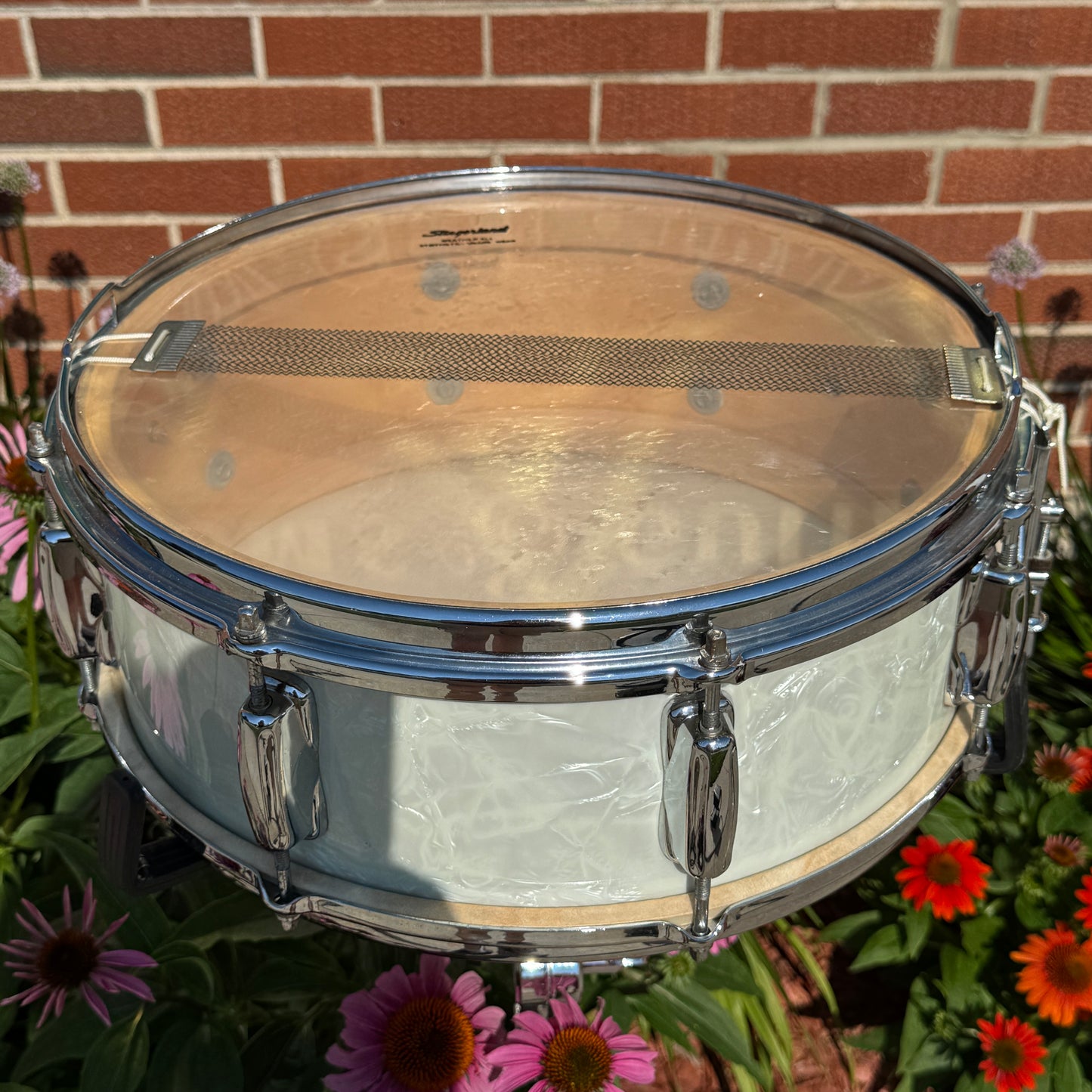 1963 Slingerland 5.5x14 No. 146 Hollywood Ace Snare Drum White Marine Pearl