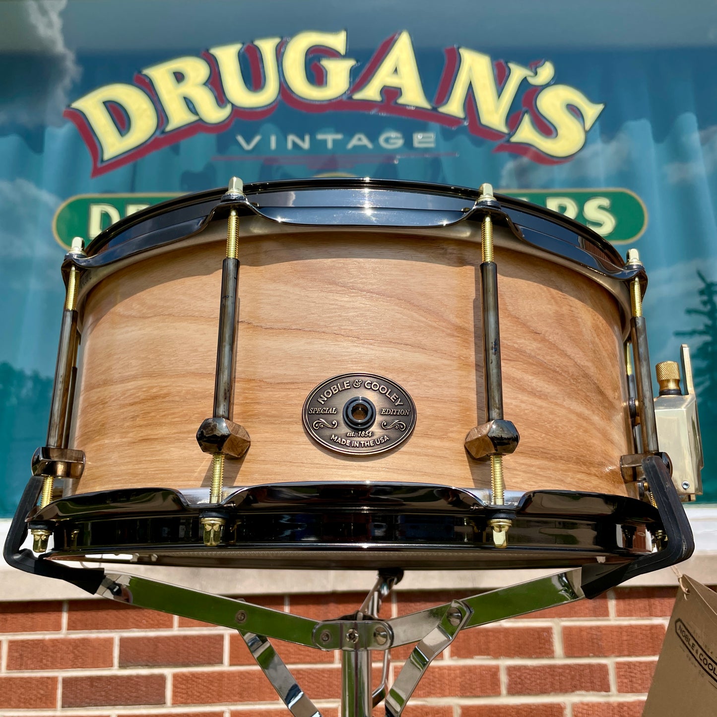 Noble & Cooley 6x14 Special Edition Solid Shell Classic Hackberry Snare Drum Natural Satin