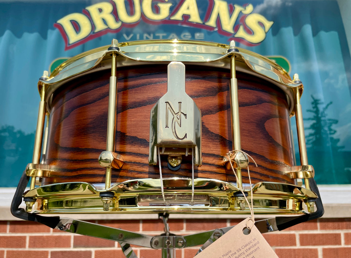 Noble & Cooley 6x14 Special Edition Solid Shell Classic Sassafras Snare Drum Honey Maple Satin