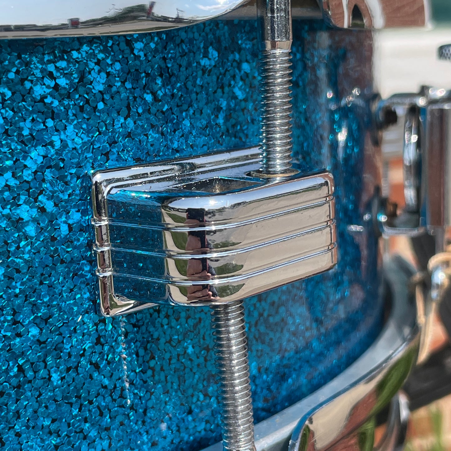 1959 Ludwig 4x13 Las Vegas Snare Drum Blue Sparkle Trans Badge Jazz Combo