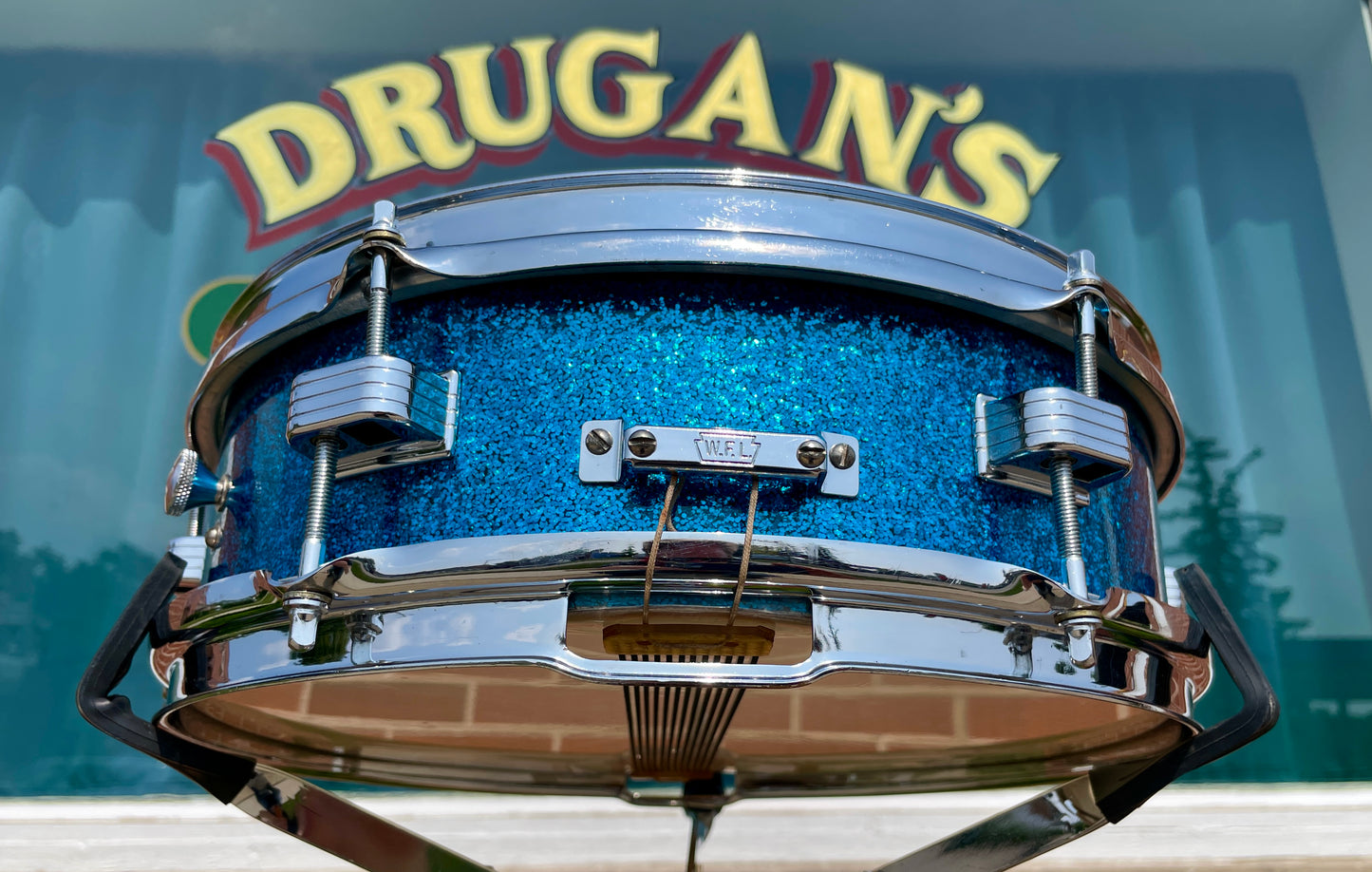 1959 Ludwig 4x13 Las Vegas Snare Drum Blue Sparkle Trans Badge Jazz Combo