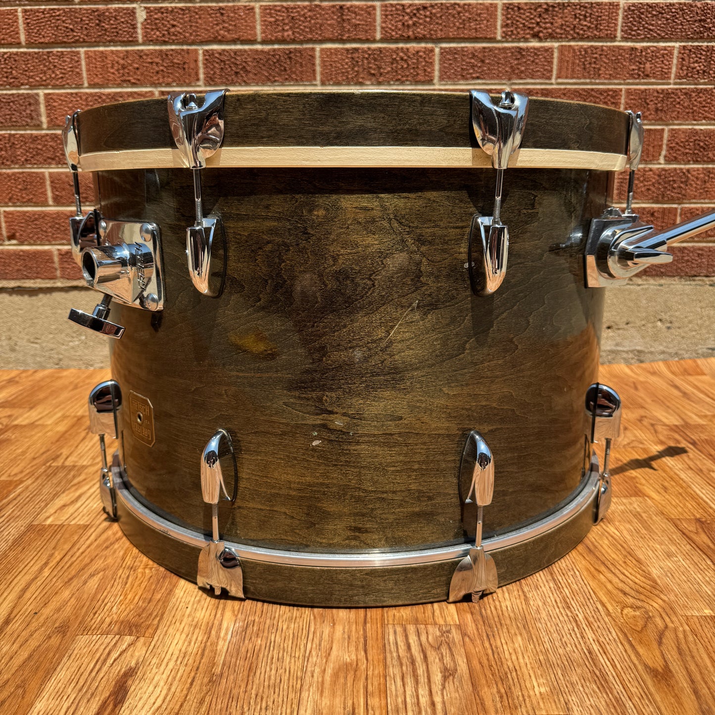 1980s Gretsch 14x22 Bass Drum Ebony Transparent Black Square Badge