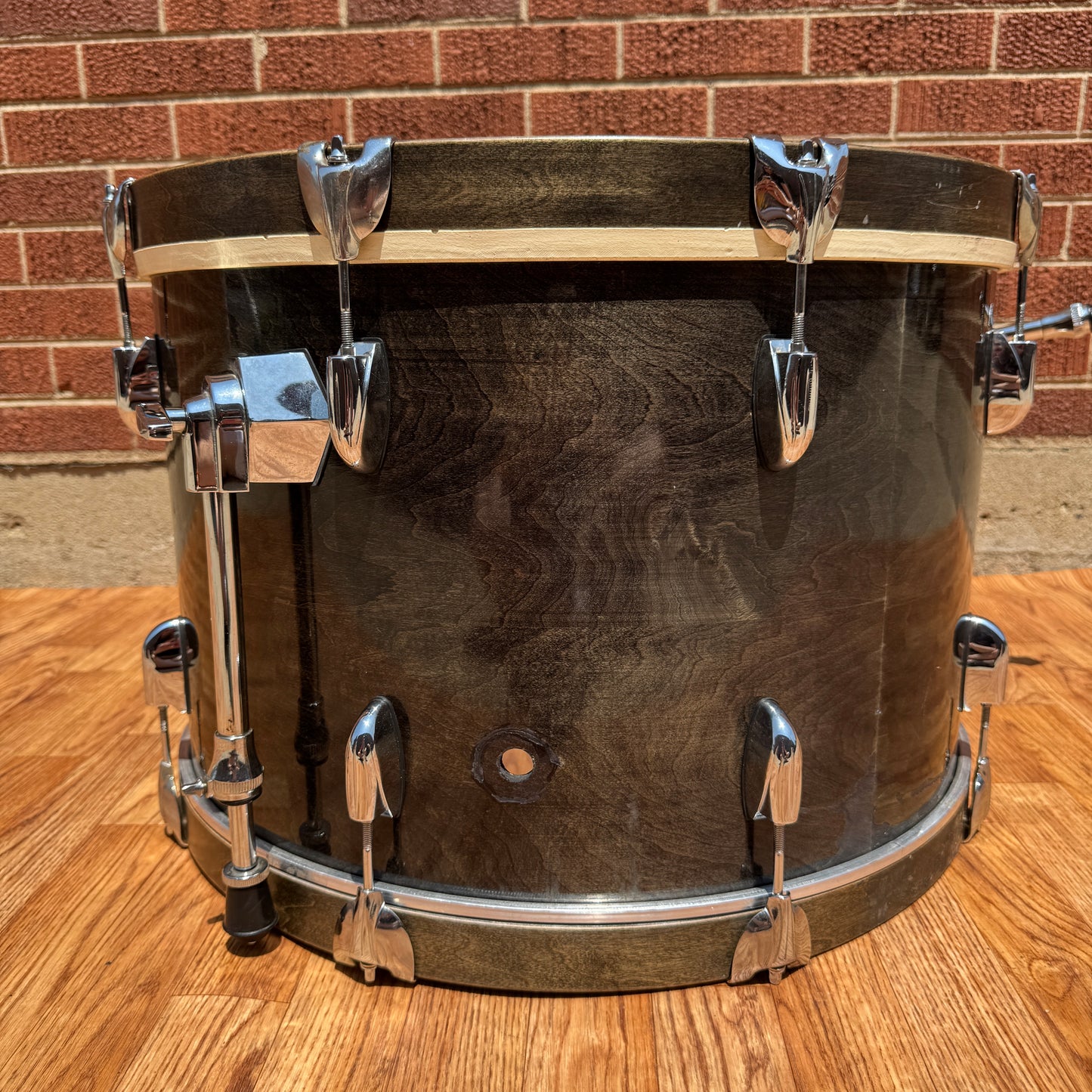 1980s Gretsch 14x22 Bass Drum Ebony Transparent Black Square Badge