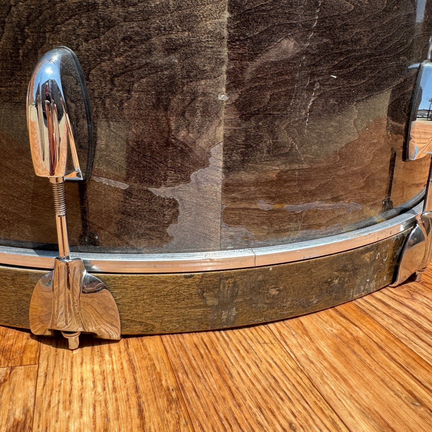 1980s Gretsch 14x22 Bass Drum Ebony Transparent Black Square Badge